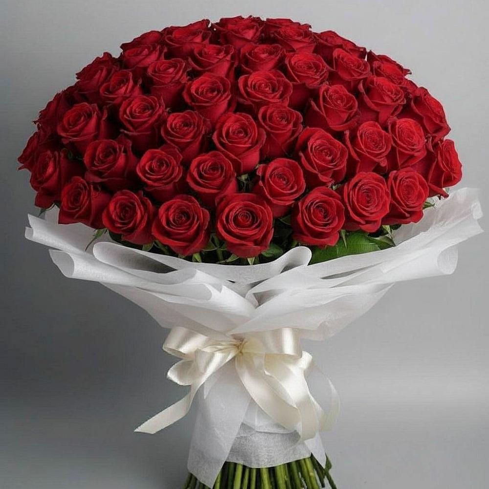 Букет 101 Красная роза Блэк Мэджик в Гусь-Железном