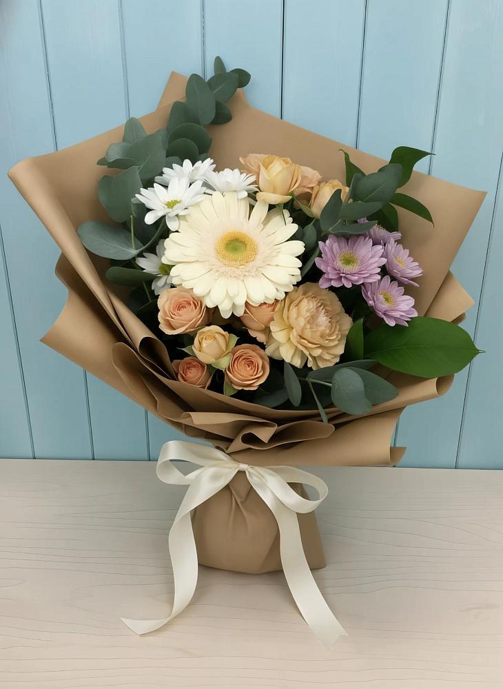 Букет цветов из: Герберы и Хризантемы в Гусь-Железном