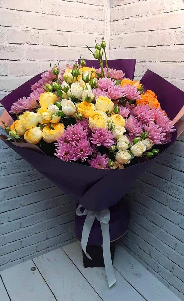 Букет цветов из: Хризантемы и Розы в Гусь-Железном