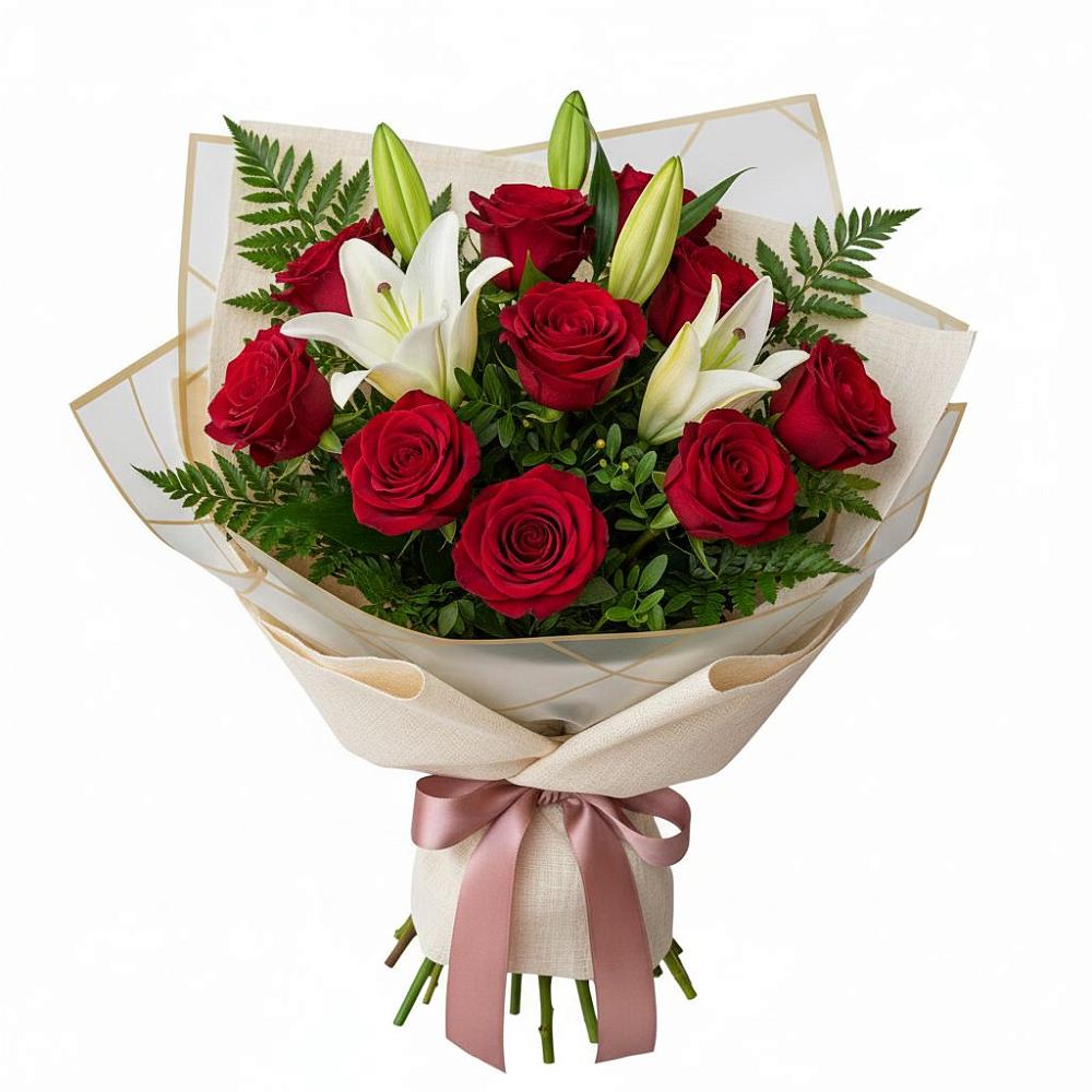 Букет цветов из: Лилии и Розы в Гусь-Железном