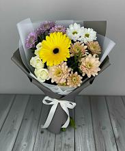 Букет цветов из:  Розы, Герберы и Хризантемы в Гусь-Железном