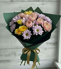 Букет цветов из:  Хризантемы и Розы в Гусь-Железном