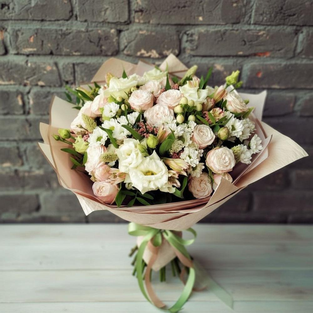 Букет цветов из: Альстромерии, Розы и Хризантемы в Гусь-Железном