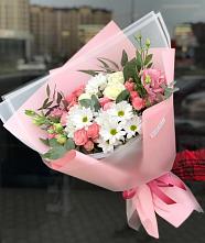 Букет цветов из:  Розы, Лизиантусы и Хризантемы в Гусь-Железном