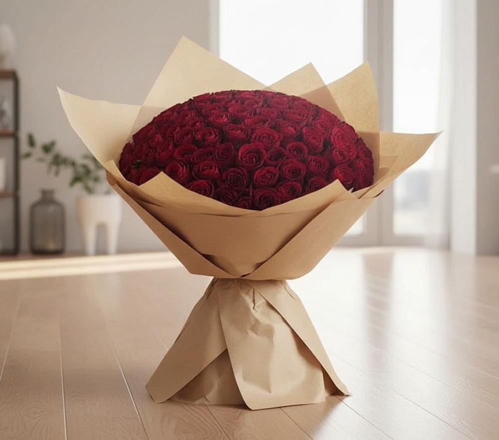 Букет 101 Красная роза в Гусь-Железном