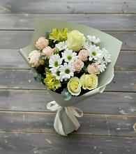 Букет цветов из:  Альстромерии, Розы и Хризантемы в Гусь-Железном