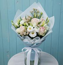 Букет цветов из:  Розы и Лизиантусы в Гусь-Железном