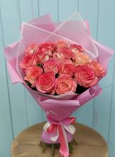 Букет 15 Розовых роз Равель в Гусь-Железном