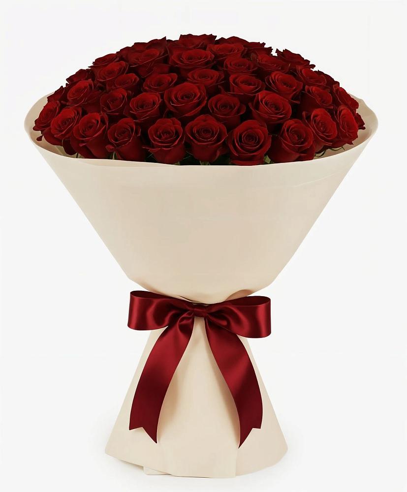 Букет 101 Бордовая роза Блэк Бакарра в Гусь-Железном