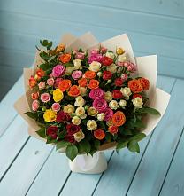 Букет Микс из разноцветных кустовых роз #REPLACE_PRED# Гусь-Железном