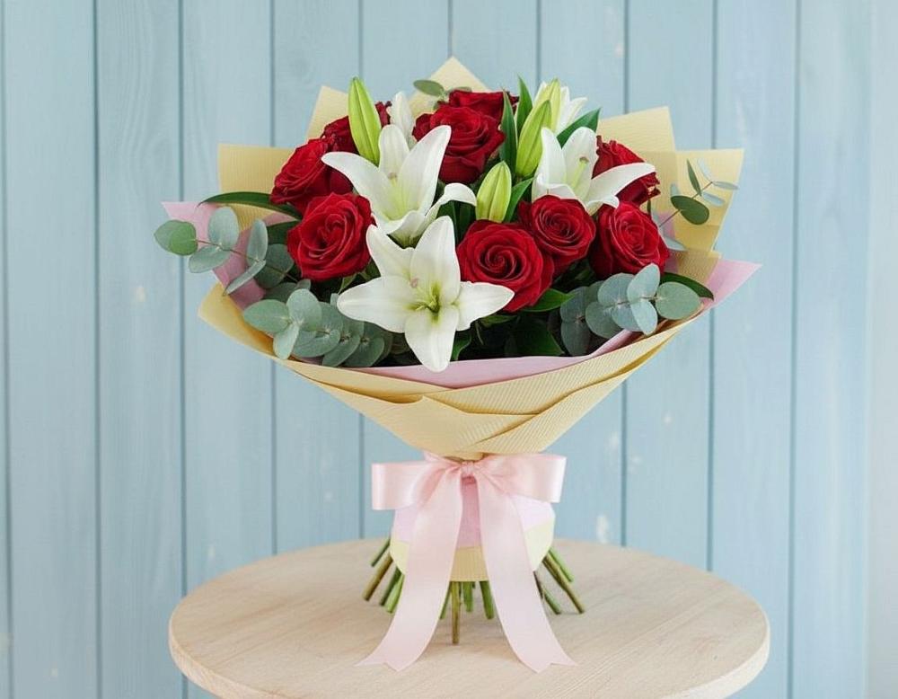 Букет цветов из: Лилии и Розы в Гусь-Железном